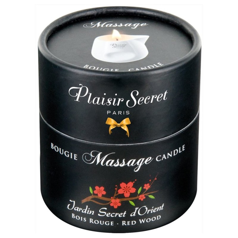 BOUGIE DE MASSAGE DE "PLAISIR SECRET" PARFUM BOIS ROUGE