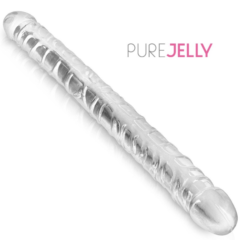 PURE JELLY DOUBLE DONG TRANSPARENT 44 CM
