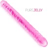 PURE JELLY DOUBLE DONG TRANSPARENT ROSE 44 CM