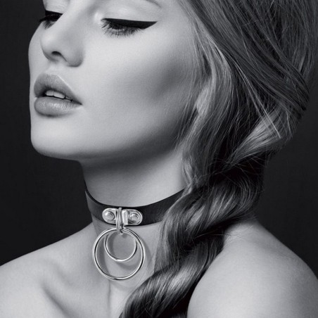 COLLIER CUIR NOIR DOUBLE CERCLE DE "BIJOUX POUR TOI"