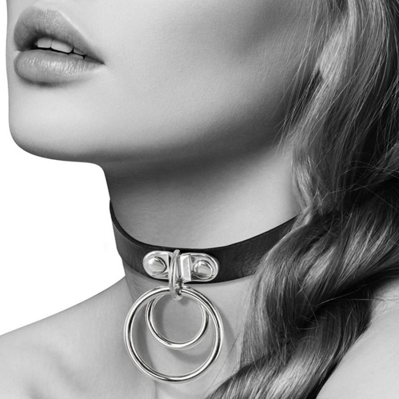 Accessoires COLLIER CUIR NOIR DOUBLE CERCLE DE "BIJOUX POUR TOI"