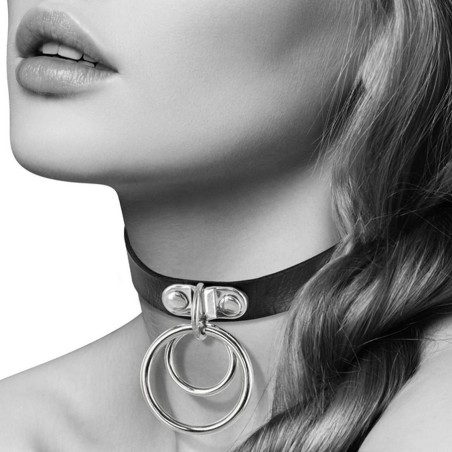 Accessoires COLLIER CUIR NOIR DOUBLE CERCLE DE "BIJOUX POUR TOI"