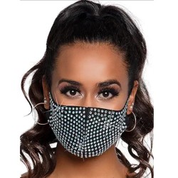 MASQUE FASHION "COCO RHINESTONE" BLACK AVEC STRASS