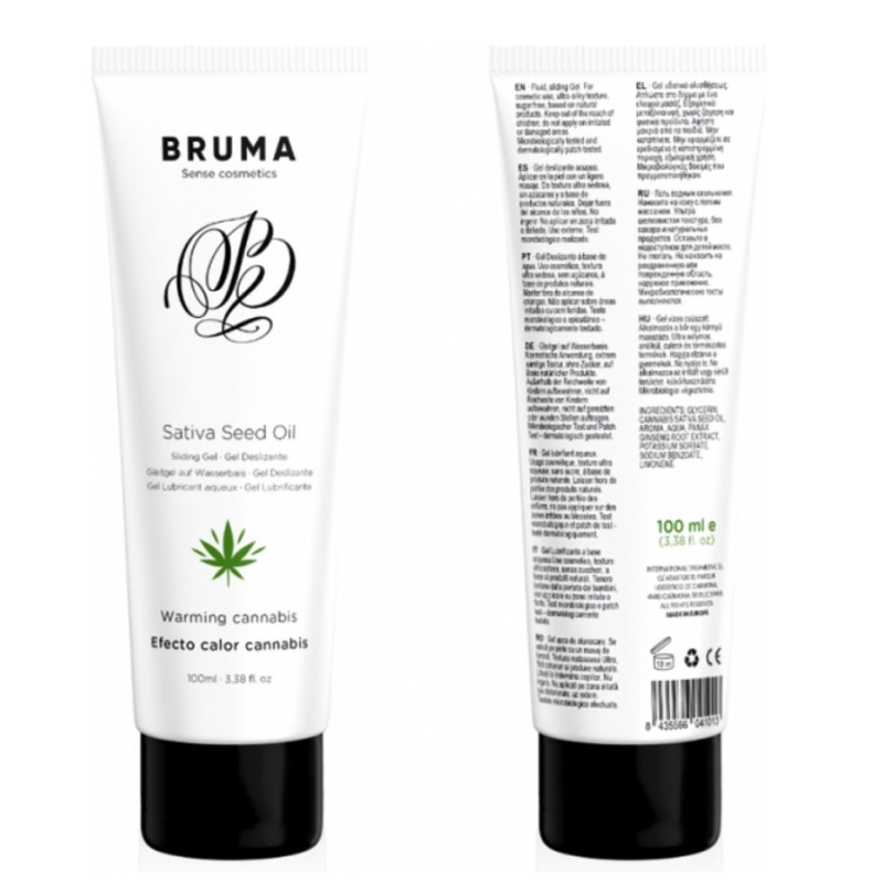 LUBRIFIANT GEL HUILE CANNABIS CHAUFFANT DE "BRUMA"