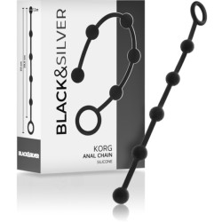 CHAINE / CHAPELET ANAL "BLACK & SILVER" DE "KORG" 21 CM