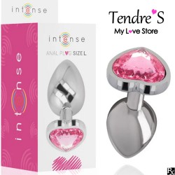 PLUG ANAL ARGENTE COEUR ROSE TAILLE L DE "INTENSE"