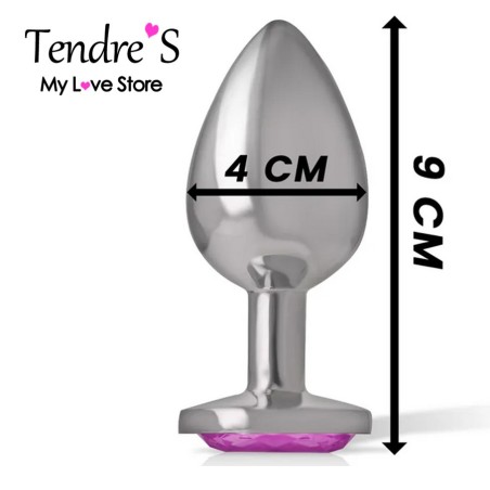 PLUG ANAL ARGENTE COEUR ROSE TAILLE L DE "INTENSE"