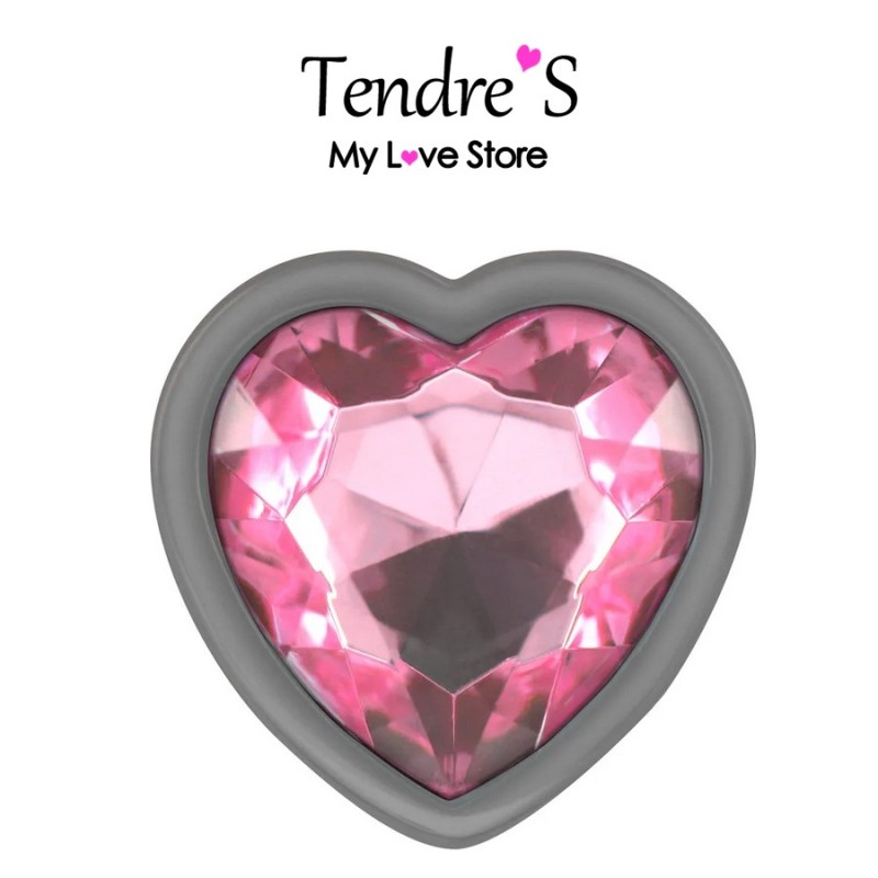 PLUG ANAL ARGENTE COEUR ROSE TAILLE L DE "INTENSE"