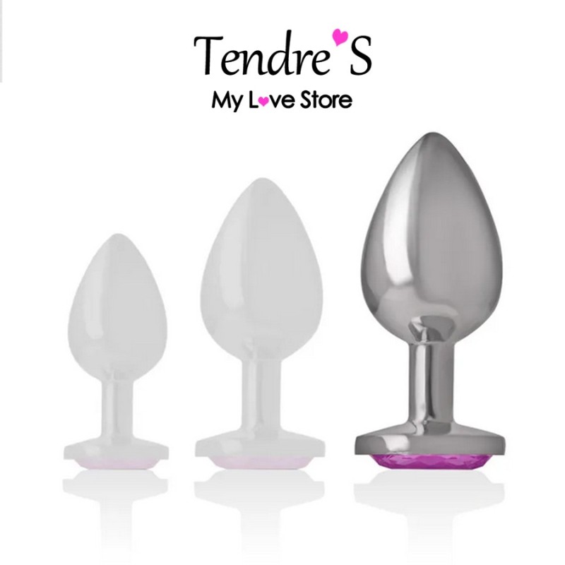 Plugs & Chapelets Anals PLUG ANAL ARGENTE COEUR ROSE TAILLE L DE INTENSE