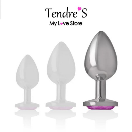 Plugs & Chapelets Anals PLUG ANAL ARGENTE COEUR ROSE TAILLE L DE INTENSE