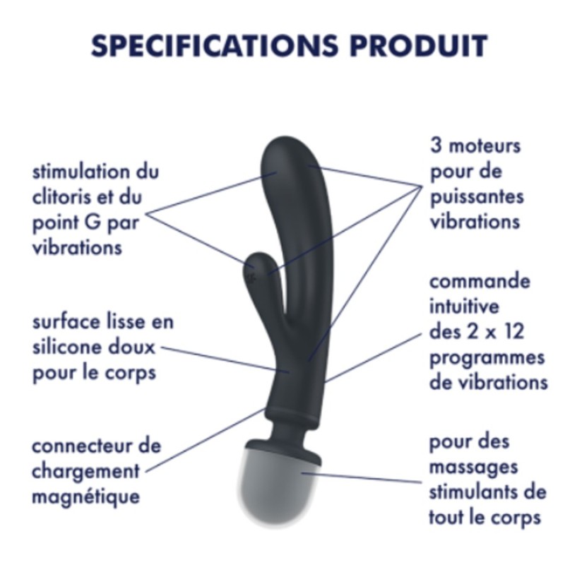 RABBIT ET WAND "TRIPLE LOVER" DE "SATISFYER"