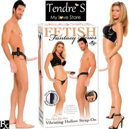 LOVE TOY CEINTURE VIBRANT "HOLLOW" CLAIR 15 CM POUR LUI OU ELLE DE "FETISH FANTASY"