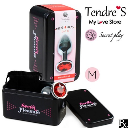Plugs & Chapelets Anals PLUG METAL ROUGE TAILLE M DE SECRET PLAY