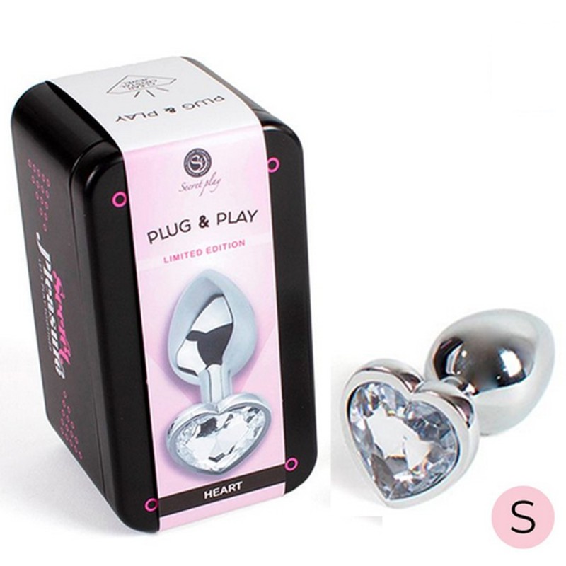 PLUG METAL COEUR DIAMANT TAILLE S DE "SECRET PLAY"