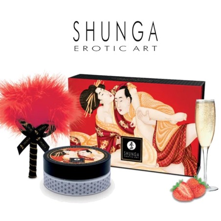 Cosmétiques Erotiques POUDRE DE CORPS SENSUELLE VIN PETILLANT A LA FRAISE DE "SHUNGA"