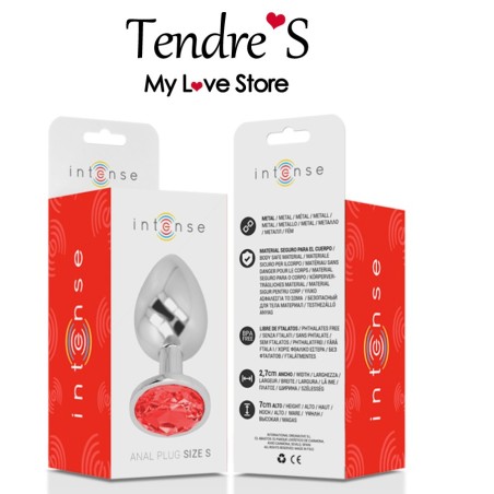 PLUG ANAL ARGENTE COEUR ROSE TAILLE M DE "INTENSE"