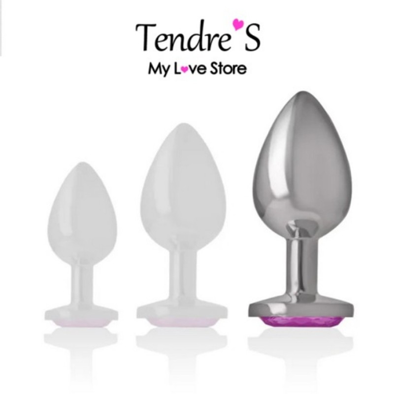 PLUG ANAL ARGENTE CRISTAL VIOLET TAILLE L DE "INTENSE"