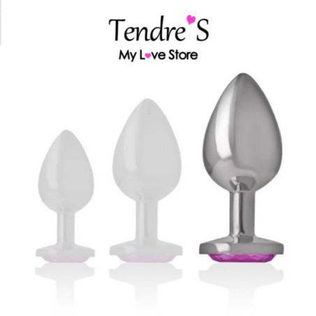 Plugs & Chapelets Anals PLUG ANAL ARGENTE CRISTAL VIOLET TAILLE L DE INTENSE