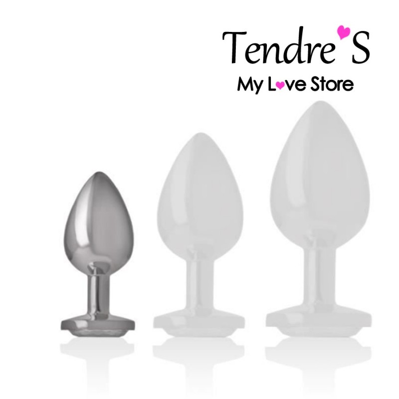 PLUG ANAL ARGENTE CRISTAL TAILLE S DE "INTENSE"