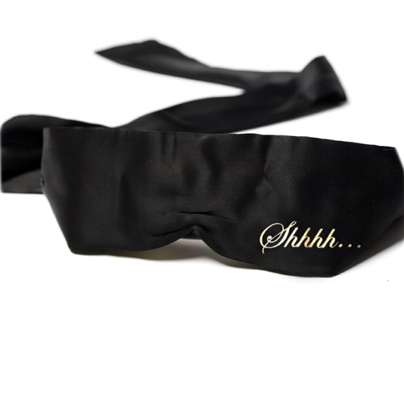 BANDEAU LUXE SATIN NOIR SHHH DE "BIJOUX INDISCRETS"