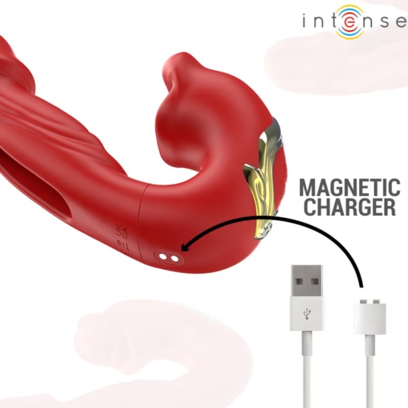 Love toys RABBIT ROUGE NATHY AVEC BOUCHE POUR CLITORIS DE INTENSE