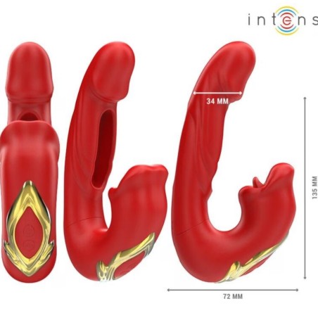 Love toys RABBIT ROUGE NATHY AVEC BOUCHE POUR CLITORIS DE INTENSE