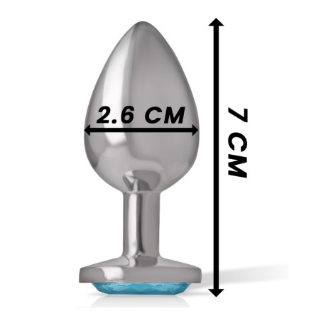 PLUG ANAL ARGENTE COEUR BLEU TAILLE S DE INTENSE