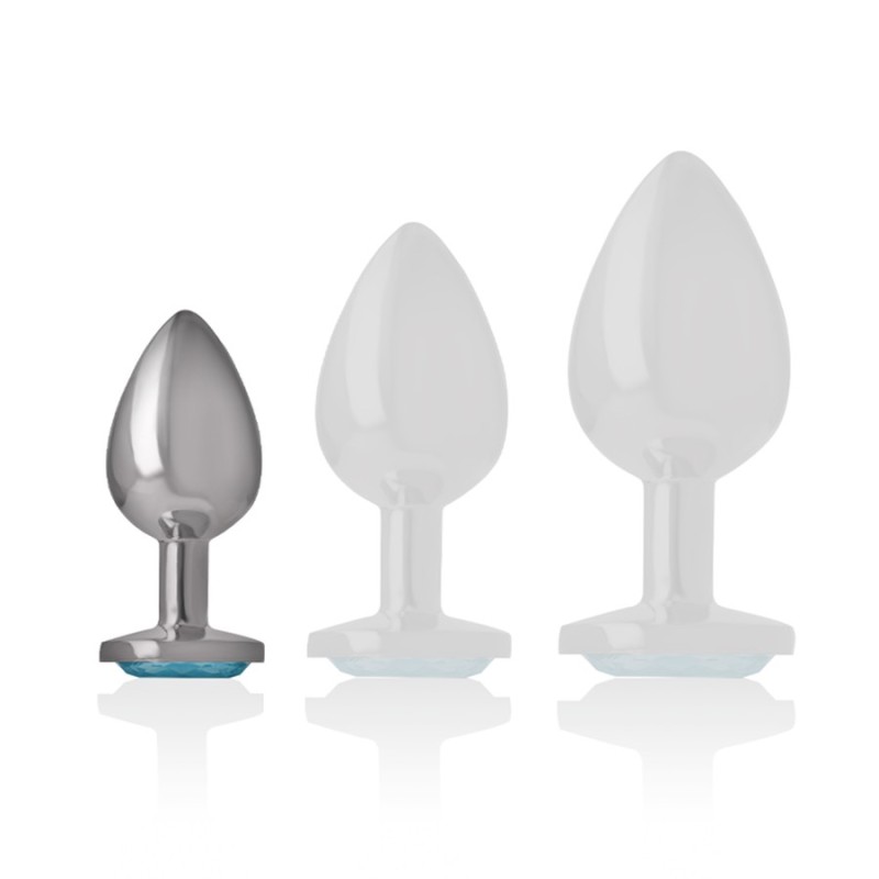 Plugs & Chapelets Anals PLUG ANAL ARGENTE COEUR BLEU TAILLE S DE INTENSE