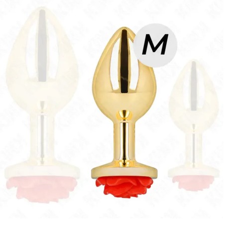 Plugs & Chapelets Anals PLUG OR METAL ROSE ROUGE TAILLE:M DE KINK