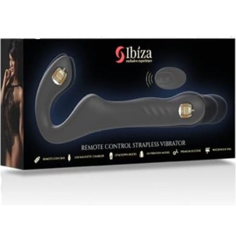 Love toys LOVE TOY CEINTURE SANS CEINTURE NOIR REMOTE CONTROL STRAPLESS VIBRATOR DE IBIZA