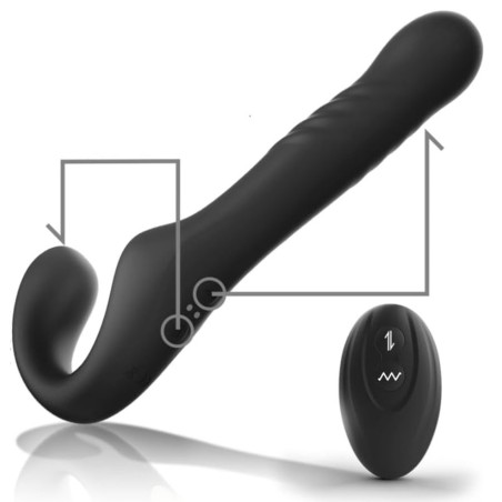 Love toys LOVE TOY CEINTURE SANS CEINTURE NOIR REMOTE CONTROL STRAPLESS VIBRATOR DE IBIZA