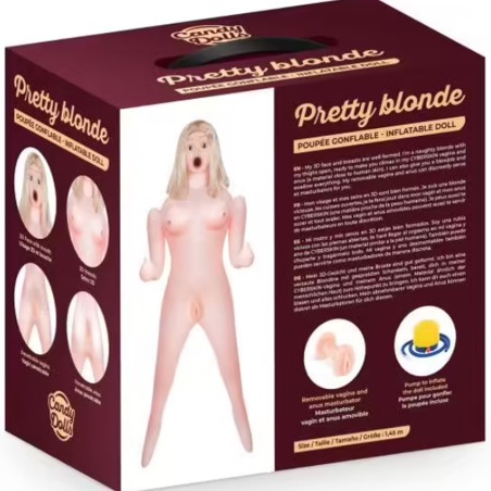 POUPEE GONFLABLE 3 ORIFICES PRETTY BLONDE 3D DE CANDY DOLLS