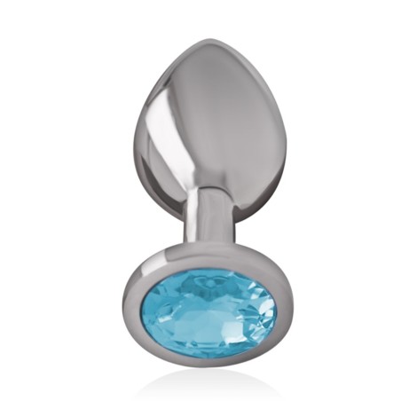PLUG ANAL ARGENTE BIJOU BLEU TAILLE M DE INTENSE