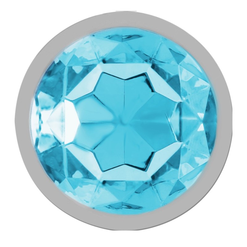 PLUG ANAL ARGENTE BIJOU BLEU TAILLE M DE INTENSE