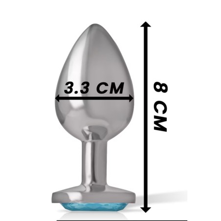 PLUG ANAL ARGENTE COEUR BLEU TAILLE M DE INTENSE