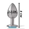 PLUG ANAL ARGENTE COEUR BLEU TAILLE M DE INTENSE
