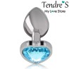 PLUG ANAL ARGENTE COEUR BLEU TAILLE M DE INTENSE