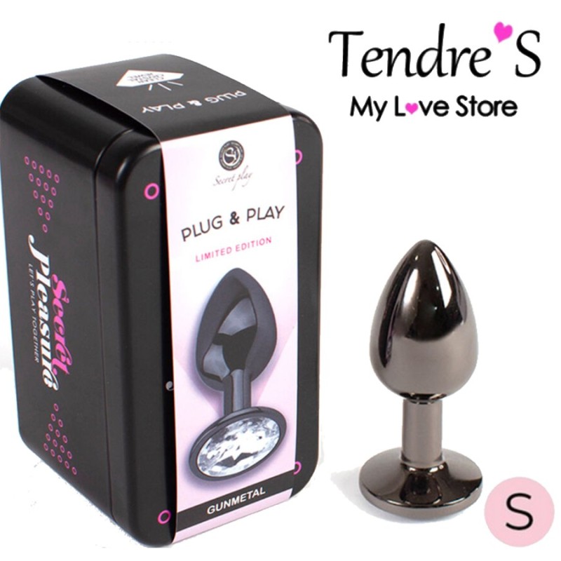 Plugs & Chapelets Anals PLUG METAL CRISTAL DIAMANT GUNMETAL TAILLE S DE SECRET PLAY
