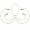 Accessoires 4 PINCES ET CHAINES DOREES A SEINS CLITORIS DE KINK