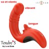 Love toys RABBIT ROUGE PAULINA EN U AVEC VA ET VIENTS VIBRATIONS ET LANGUE DE INTENSE