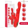 Love toys RABBIT ROUGE KATY VA ET VIENTS VIBRATIONS ET ASPIRATION AVEC EMBOUTS DE INTENSE