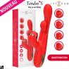 Love toys RABBIT ROUGE KATY VA ET VIENTS VIBRATIONS ET ASPIRATION AVEC EMBOUTS DE INTENSE