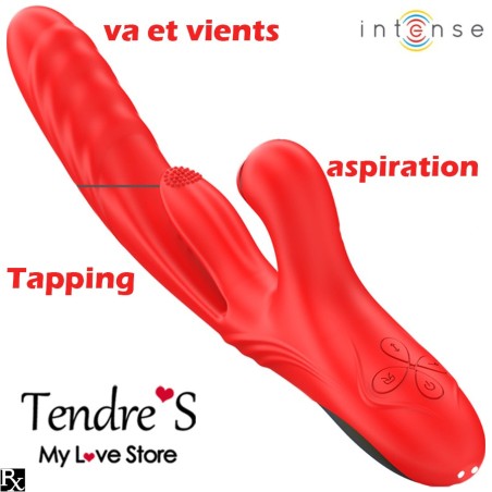 Love toys RABBIT ROUGE KAROL VA ET VIENTS ASPIRATION ET TAPPING DE INTENSE