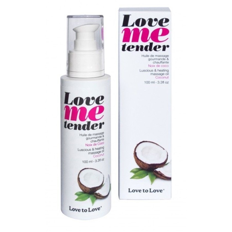 Bien Etre HUILE DE MASSAGE LOVE ME TENDER COMESTIBLE A EFFET CHAUFFANT PARFUM NOIX DE COCO