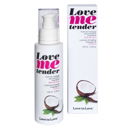 Bien Etre HUILE DE MASSAGE LOVE ME TENDER COMESTIBLE A EFFET CHAUFFANT PARFUM NOIX DE COCO