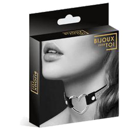 Accessoires COLLIER CUIR STRASS ET COEUR ARGENTE DE "BIJOUX POUR TOI"