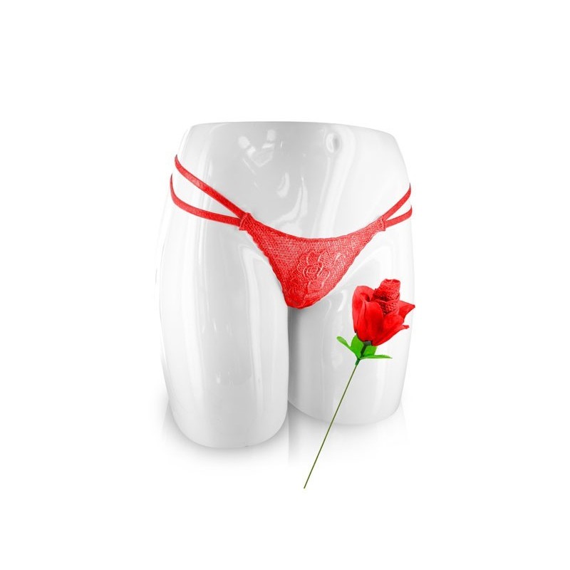 Jeux et Livres CULOTTE STRING EN FORME DE ROSE ROUGE
