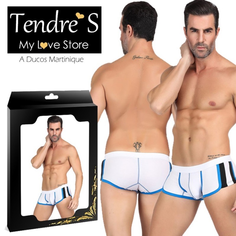 Lingerie MINI BOXER BLANC BLEU TAILLE M DE "PARIS HOLLYWOOD"