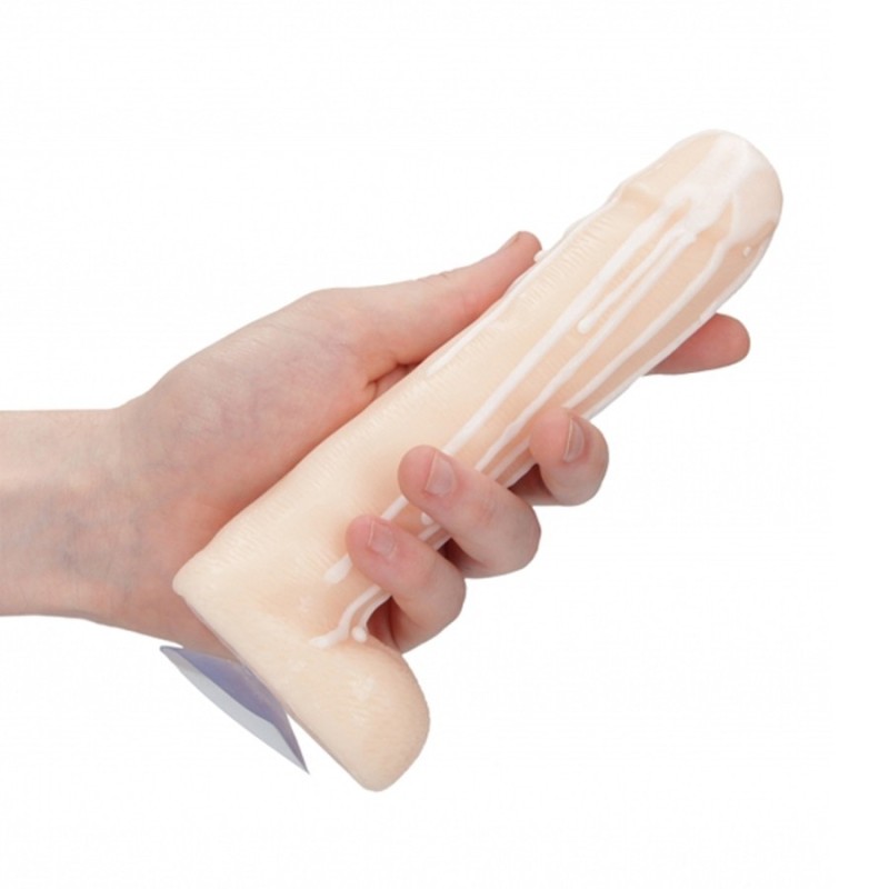 Jeux et Livres SAVON A VENTOUSE CLAIR 17 CM AVEC COULEE SPERME EN FORME DE SEXE D HOMME