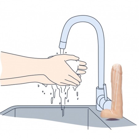 Jeux et Livres SAVON A VENTOUSE CLAIR 17 CM AVEC COULEE SPERME EN FORME DE SEXE D HOMME